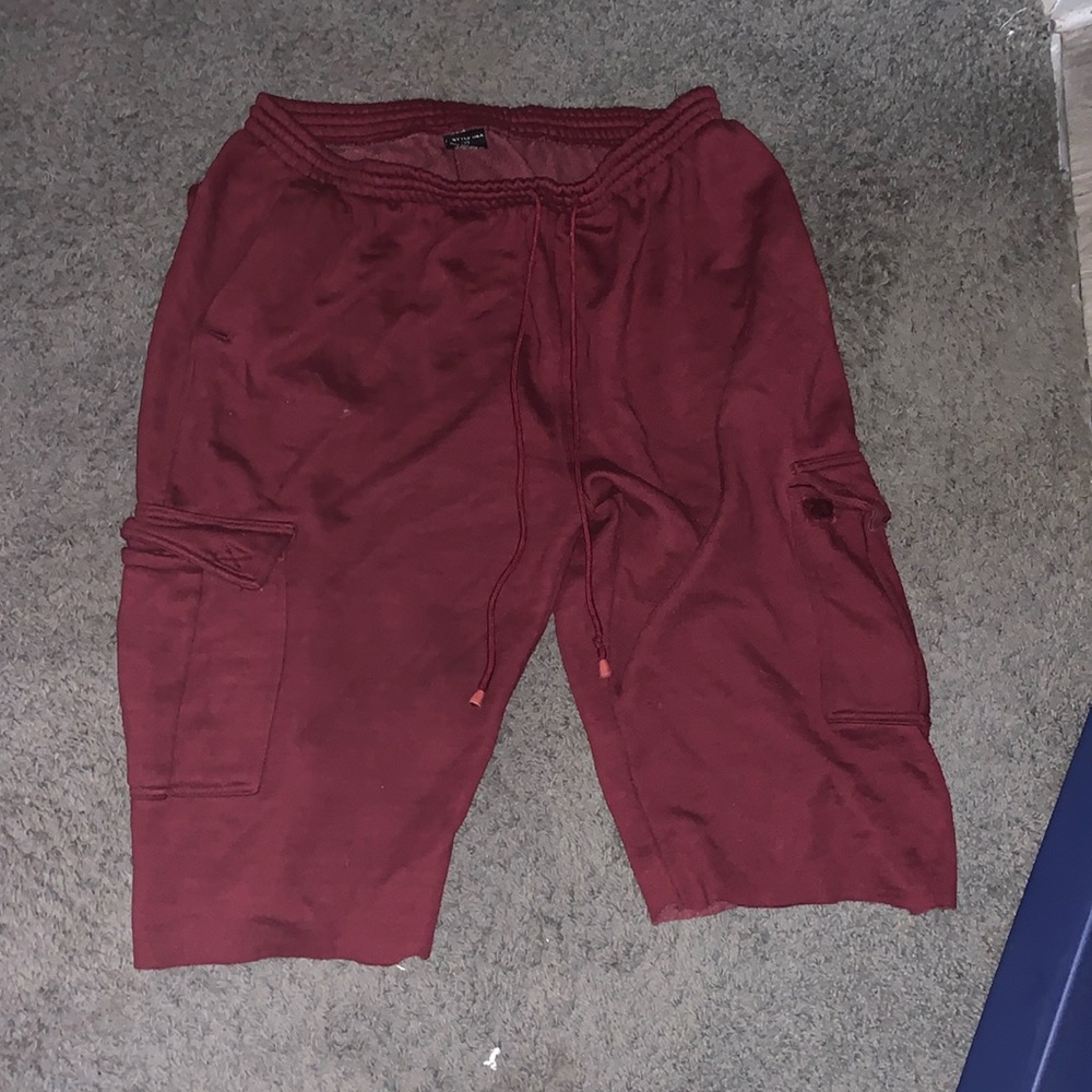 Red sweatshorts
